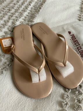 Women's Nude Beige Flip Flop Sandals